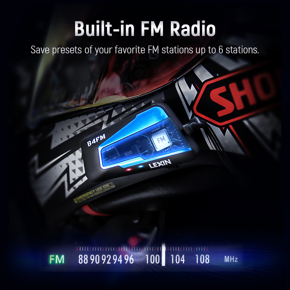 Lexin B4FM-X Bluetooth Motorcy - Intercom Headset Helmet ulasan dan harga